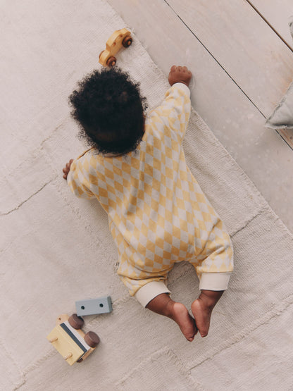 Yellow Harlequin Baby Sweat Romper (0mths-3yrs) image 4