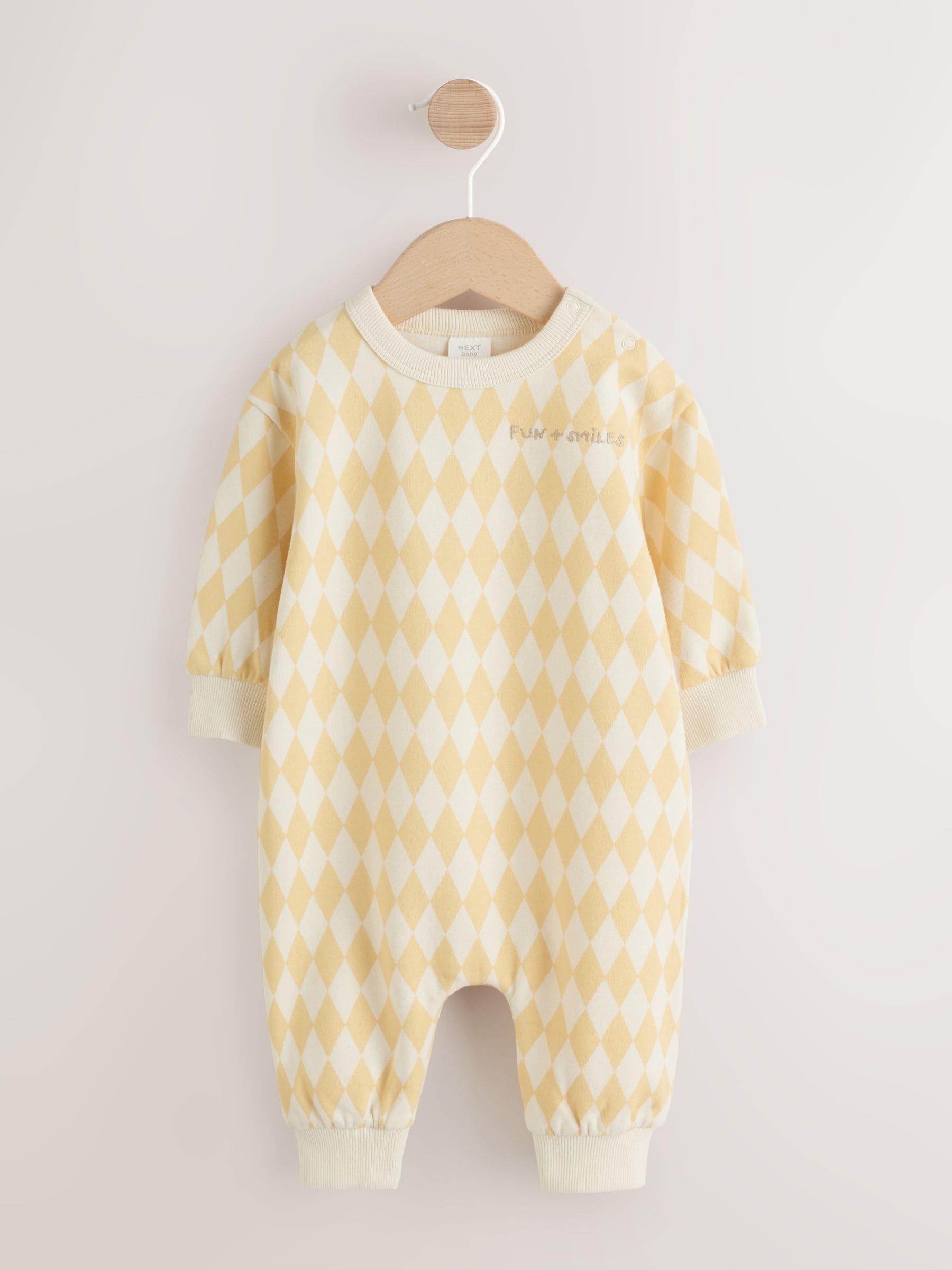 Yellow Harlequin Baby Sweat Romper (0mths-3yrs) image 6
