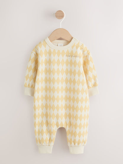 Yellow Harlequin Baby Sweat Romper (0mths-3yrs) image 6