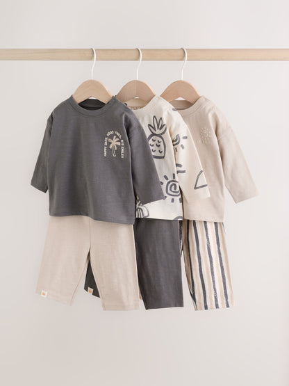Dsiney Kidz - Monochrome Palm Baby Top & Leggings 6 Piece Set (0mths-3yrs) image 1