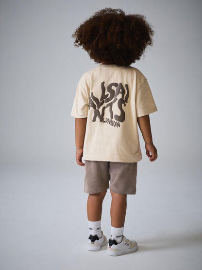 smALLSAINTS Neutral/Waffle Orlando T-Shirt and Shorts Younger Set image 3
