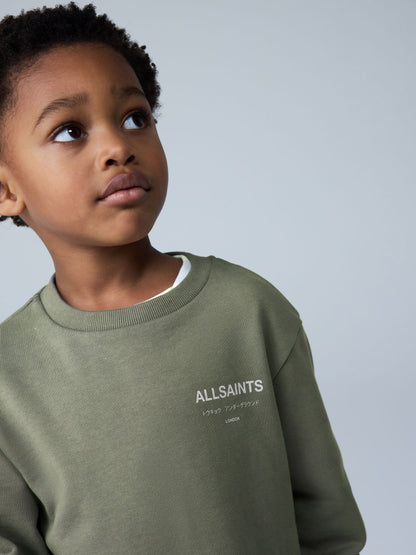 smALLSAINTS Khaki Green Underground Oversized Younger Sweatshirt and Shorts Set image 5