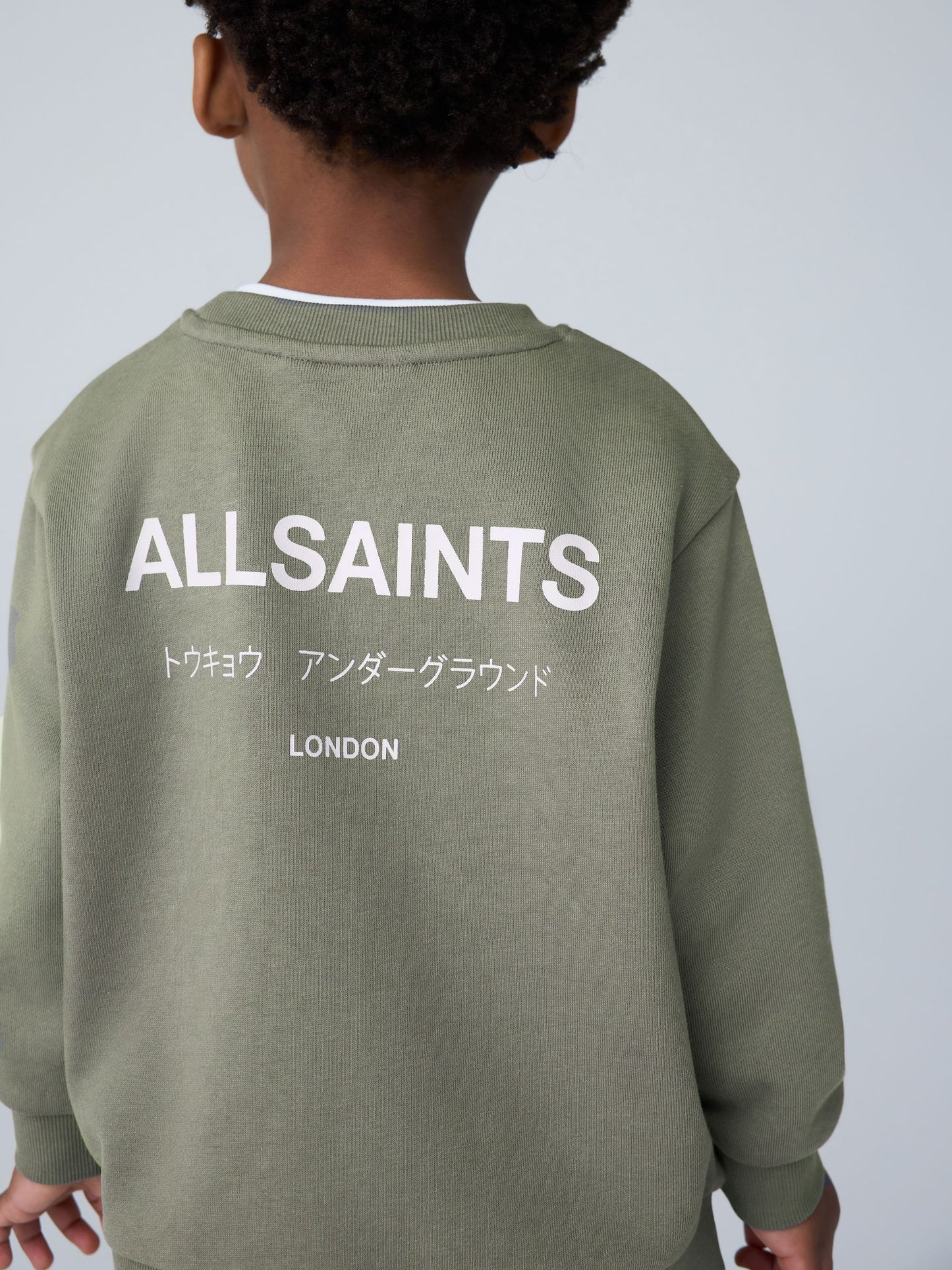 smALLSAINTS Khaki Green Underground Oversized Younger Sweatshirt and Shorts Set image 6