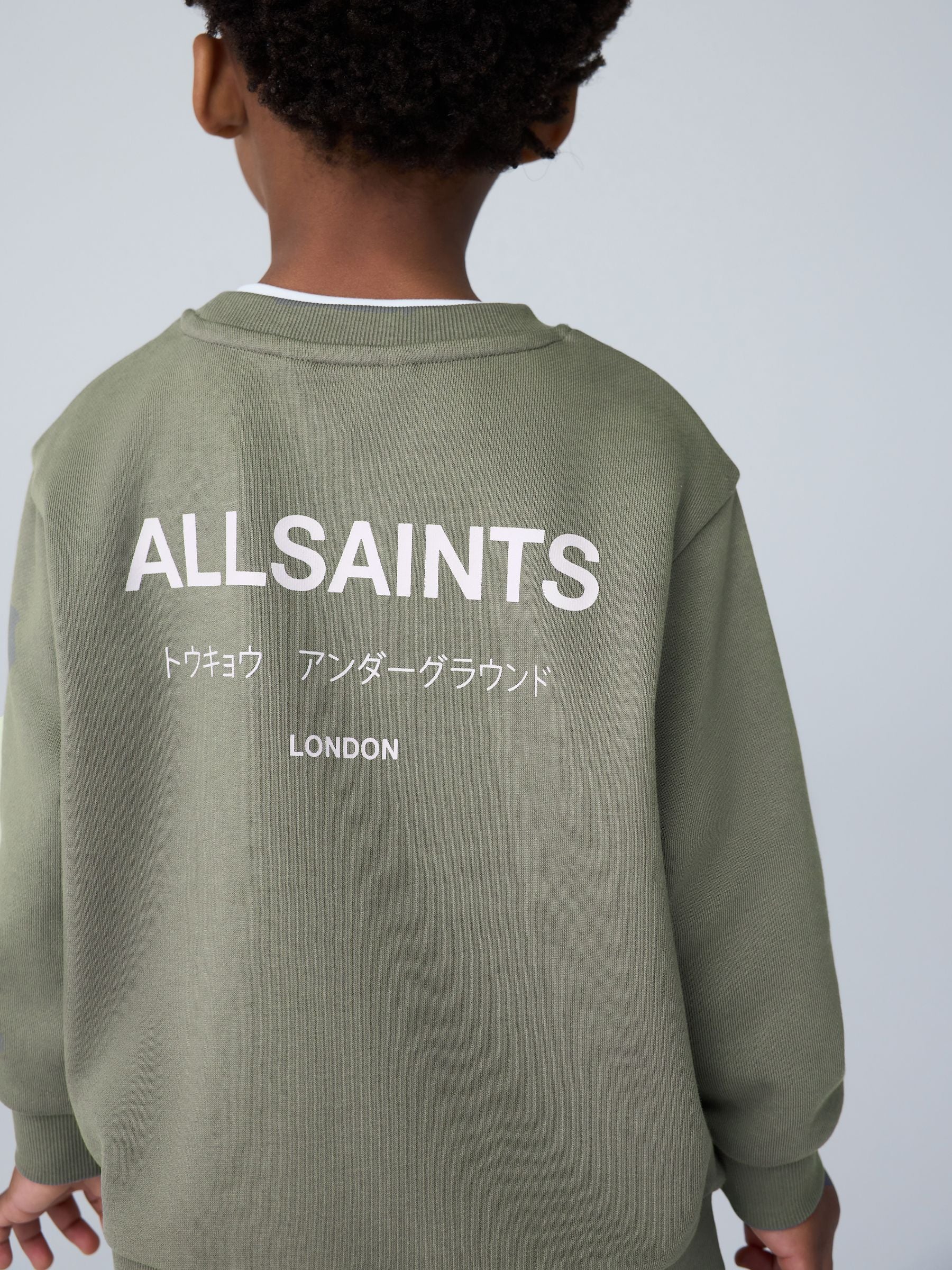 smALLSAINTS Khaki Green Underground Oversized Younger Sweatshirt and Shorts Set image 6