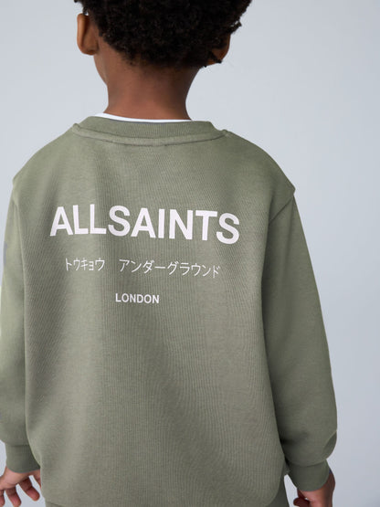 smALLSAINTS Khaki Green Underground Oversized Younger Sweatshirt and Shorts Set image 6