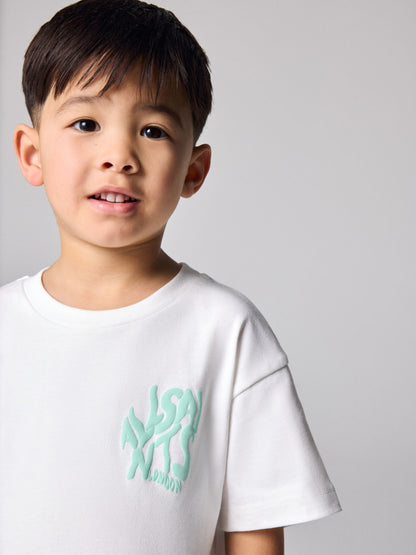 smALLSAINTS White Orlando Logo Oversized Crew Neck T-Shirt image 2