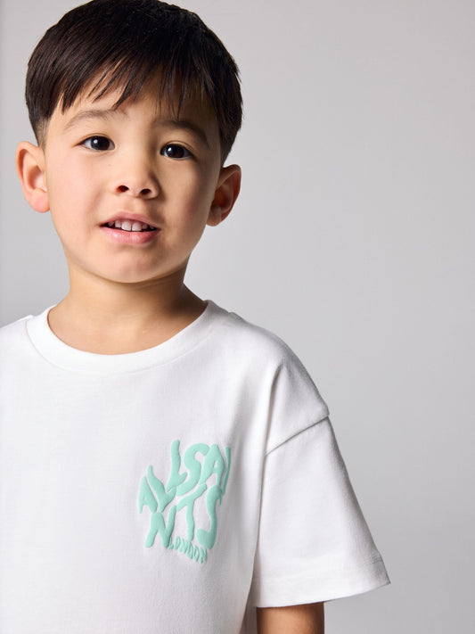 smALLSAINTS White Orlando Logo Oversized Crew Neck T-Shirt image 2