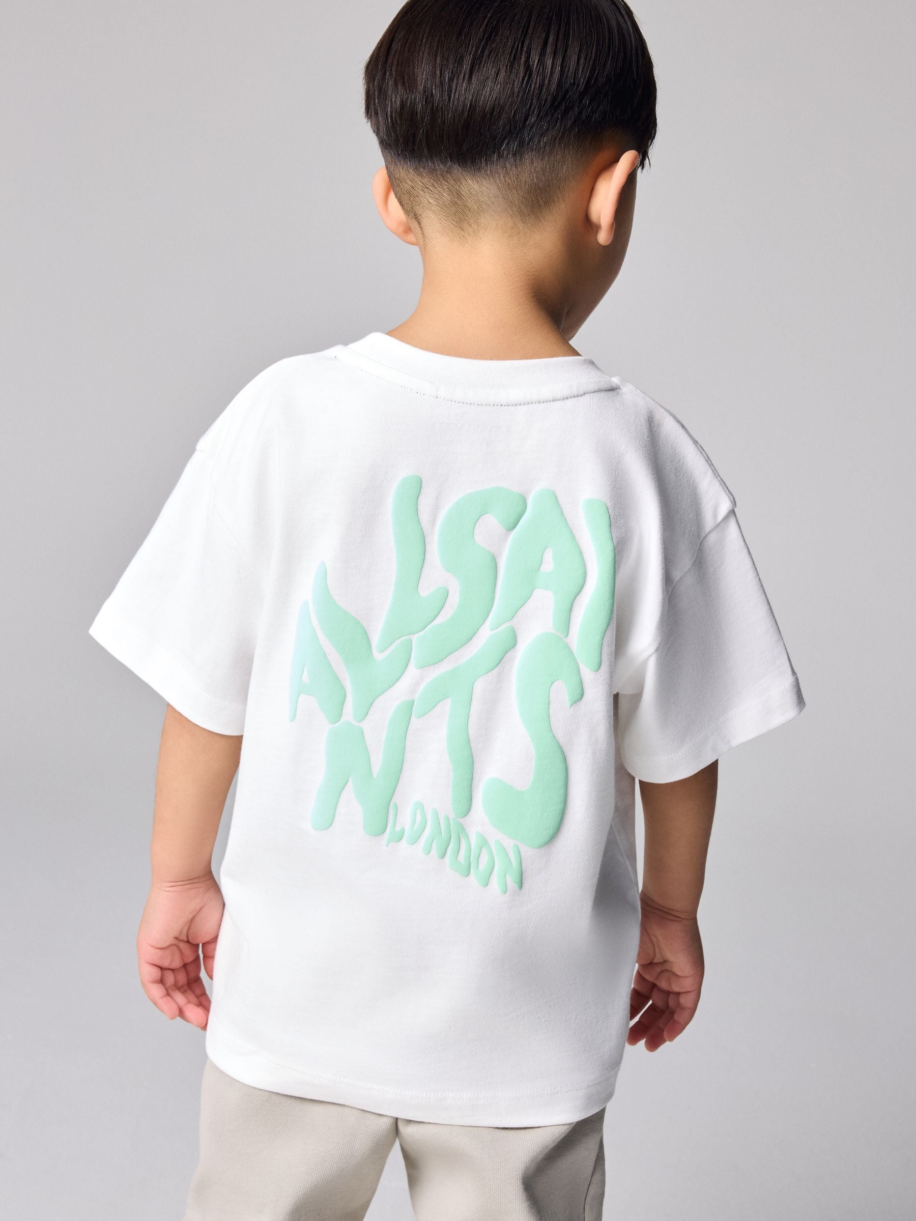 smALLSAINTS White Orlando Logo Oversized Crew Neck T-Shirt image 3