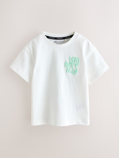 smALLSAINTS White Orlando Logo Oversized Crew Neck T-Shirt image 4