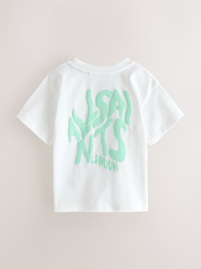 smALLSAINTS White Orlando Logo Oversized Crew Neck T-Shirt image 5