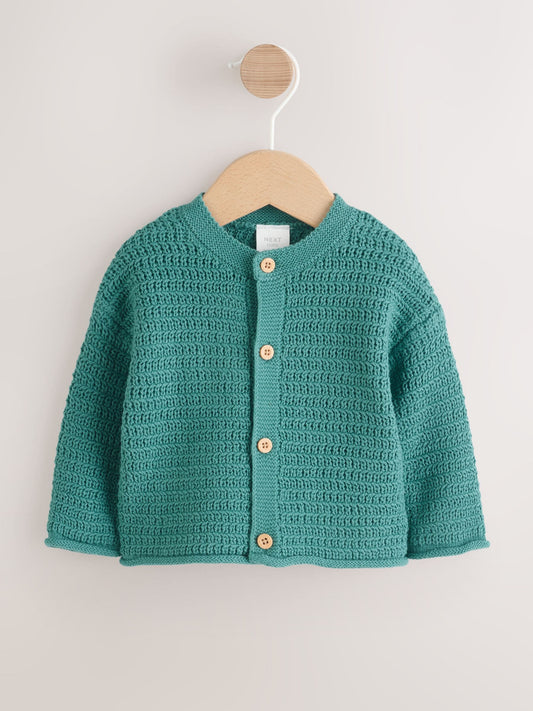 Green Baby Textured Knitted Cardigan (0mths-2yrs) - image 1