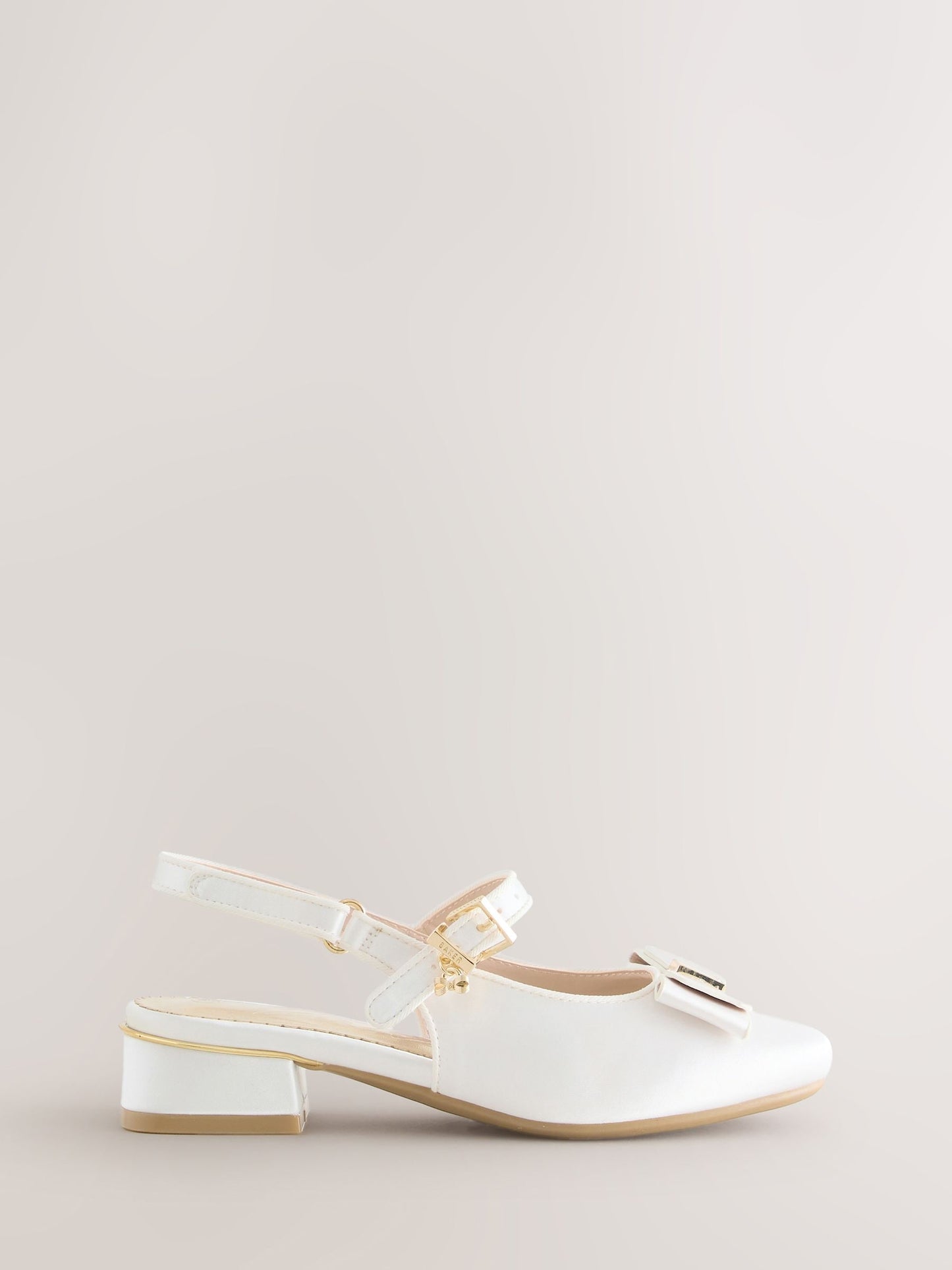 Baker by Ted Baker Ivory Satin Heeled Sling Back Ocassion Shoes image 2