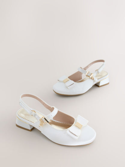 Baker by Ted Baker Ivory Satin Heeled Sling Back Ocassion Shoes image 1