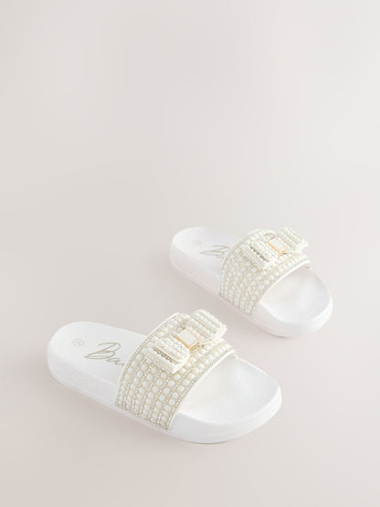 Baker by Ted Baker Embellished Pearl Sliders with Bow image 1