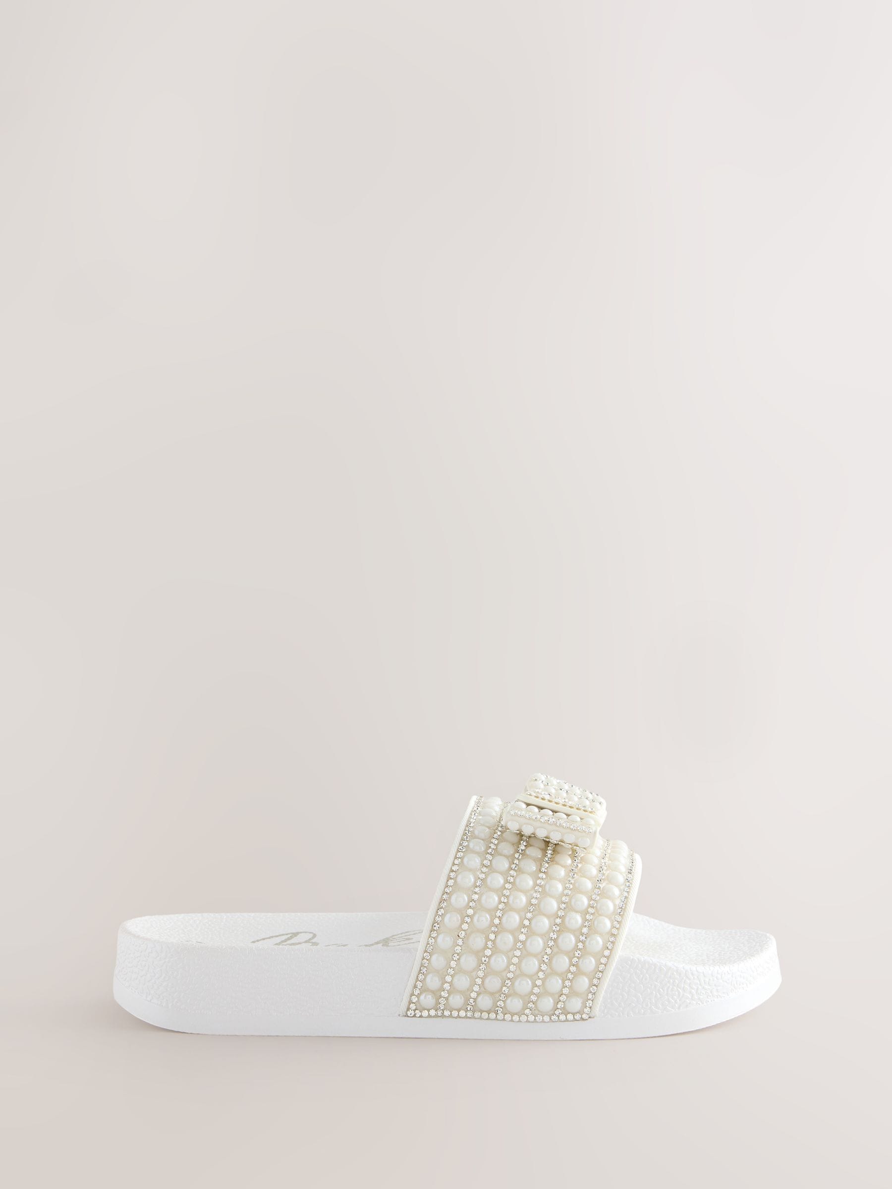 Baker by Ted Baker Embellished Pearl Sliders with Bow image 2