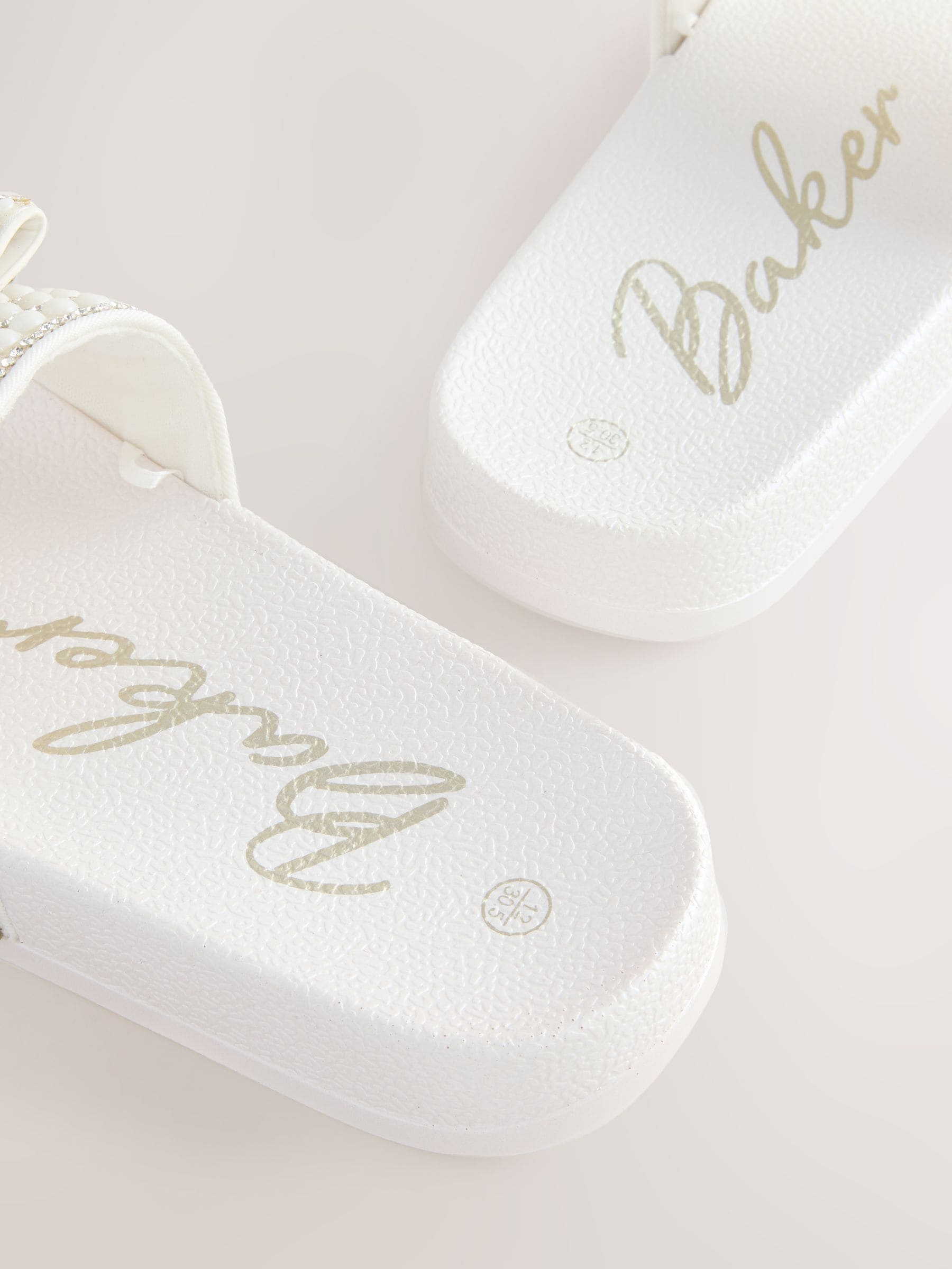 Baker by Ted Baker Embellished Pearl Sliders with Bow image 4