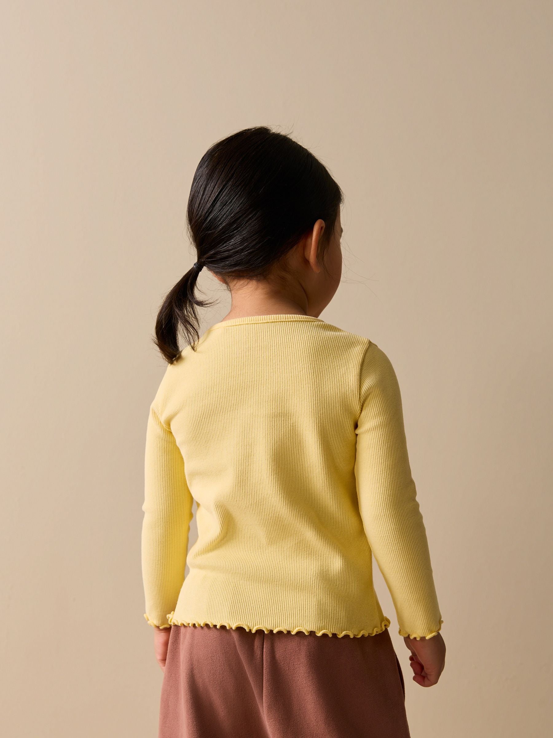 Lemon Yellow Dog Long sleeve Embroidered Ribbed Top (3mths-7yrs) image 3