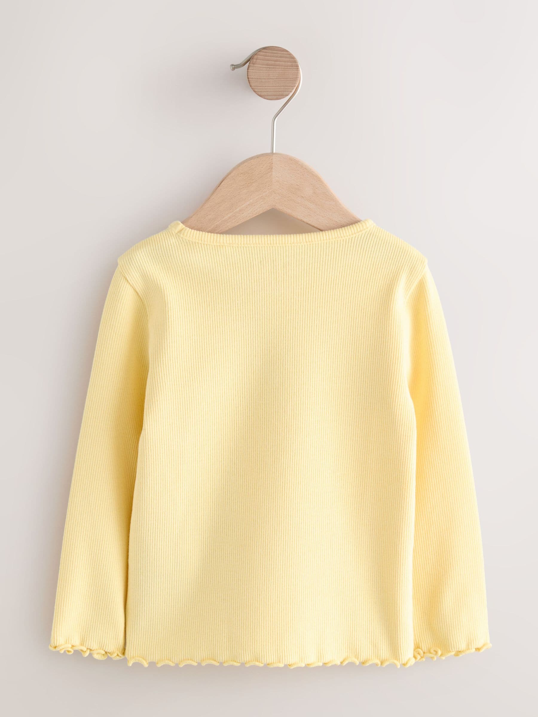 Lemon Yellow Dog Long sleeve Embroidered Ribbed Top (3mths-7yrs) image 6