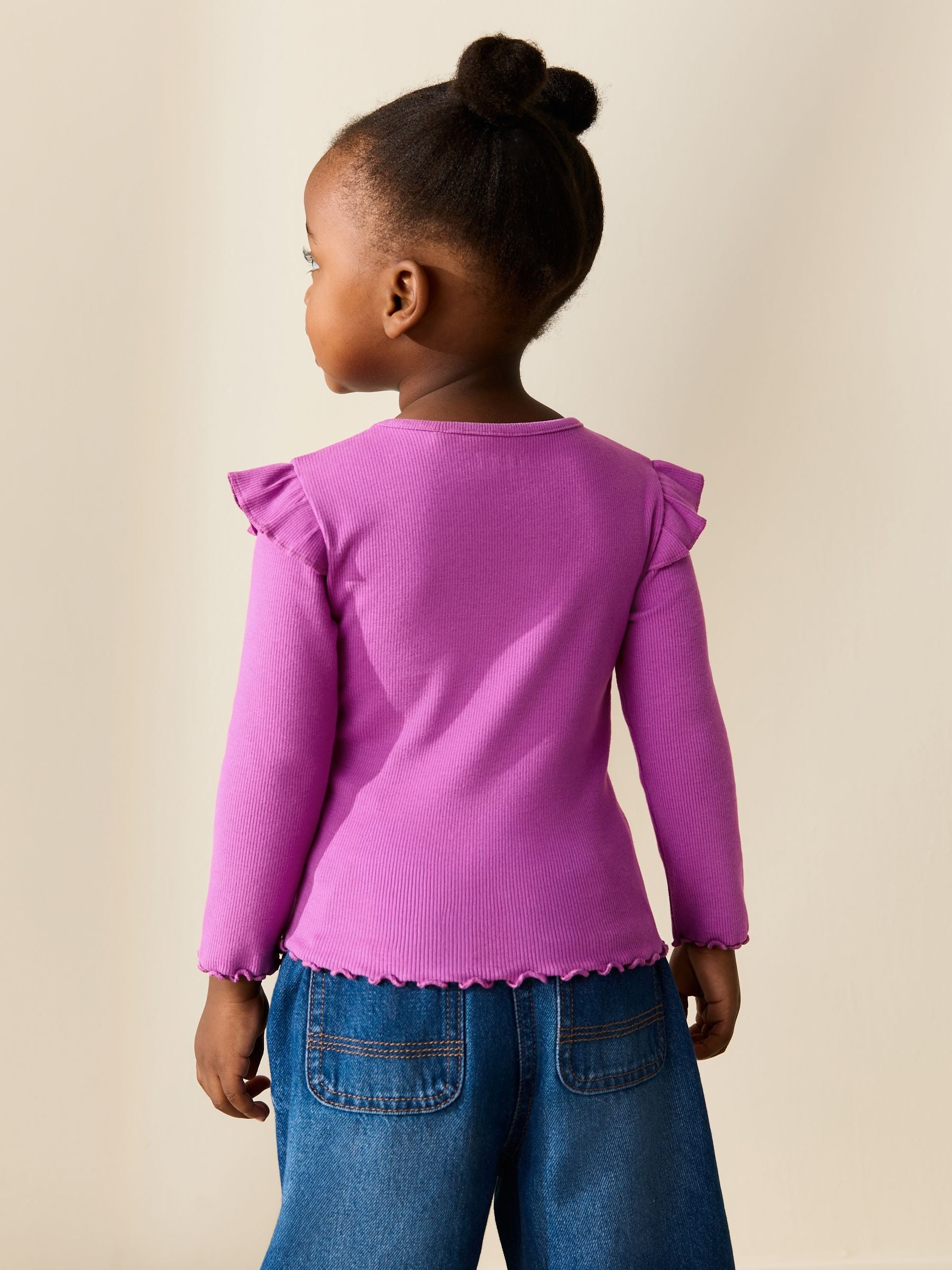 Dsiney Kidz - Purple Long Sleeve Ribbed Frill Top (3mths-7yrs) image 3