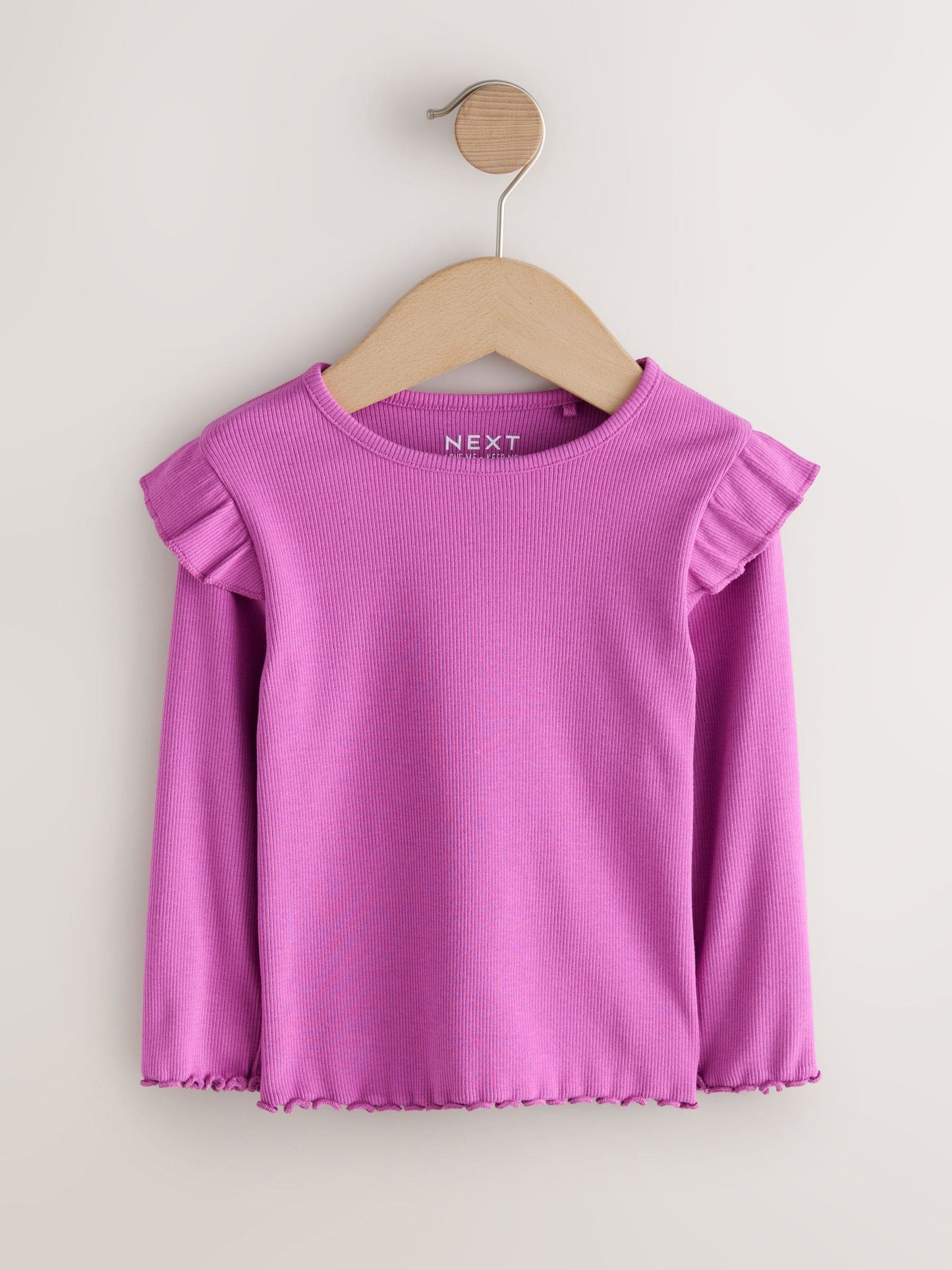 Dsiney Kidz - Purple Long Sleeve Ribbed Frill Top (3mths-7yrs) image 4