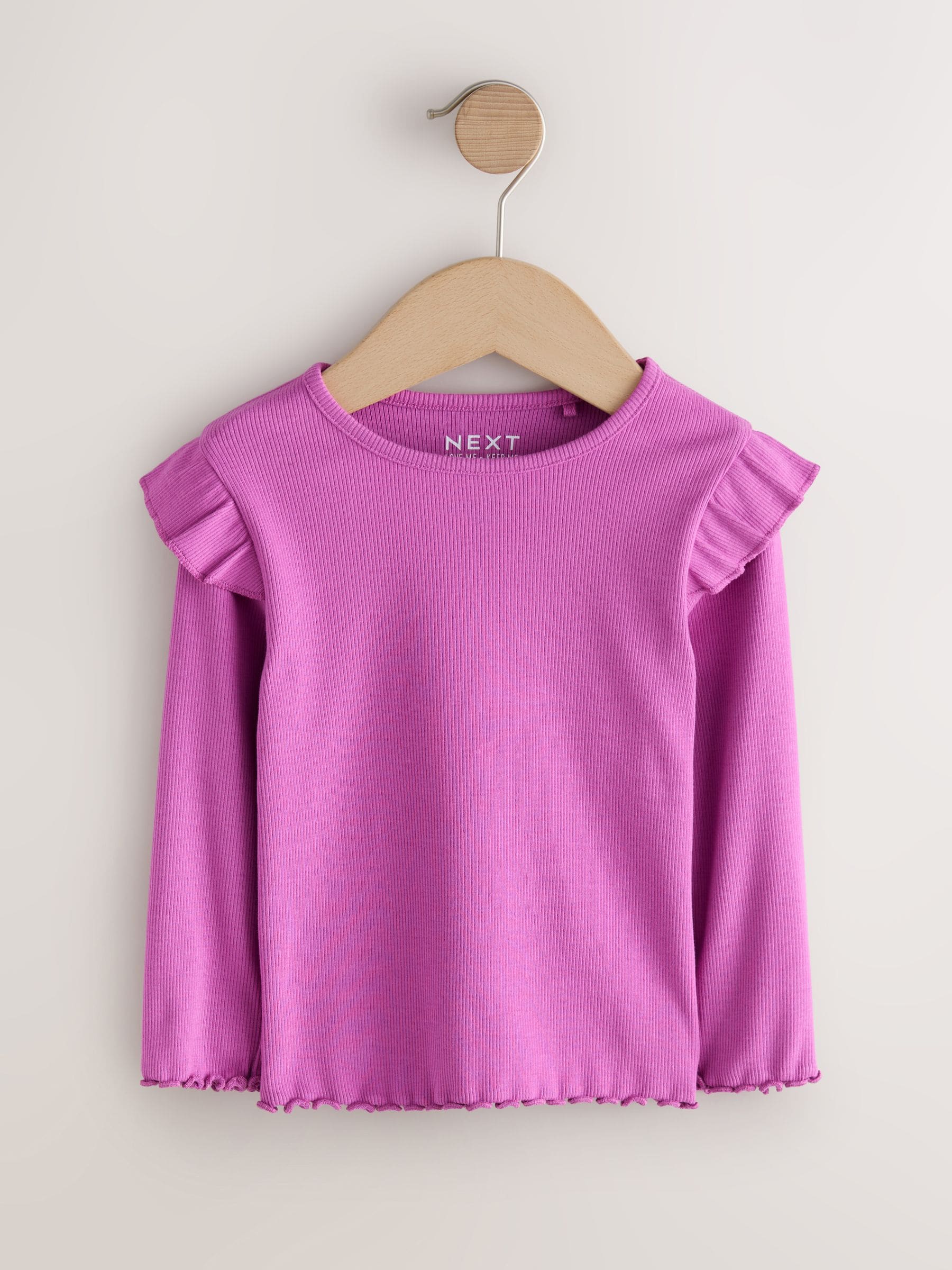 Dsiney Kidz - Purple Long Sleeve Ribbed Frill Top (3mths-7yrs) image 4