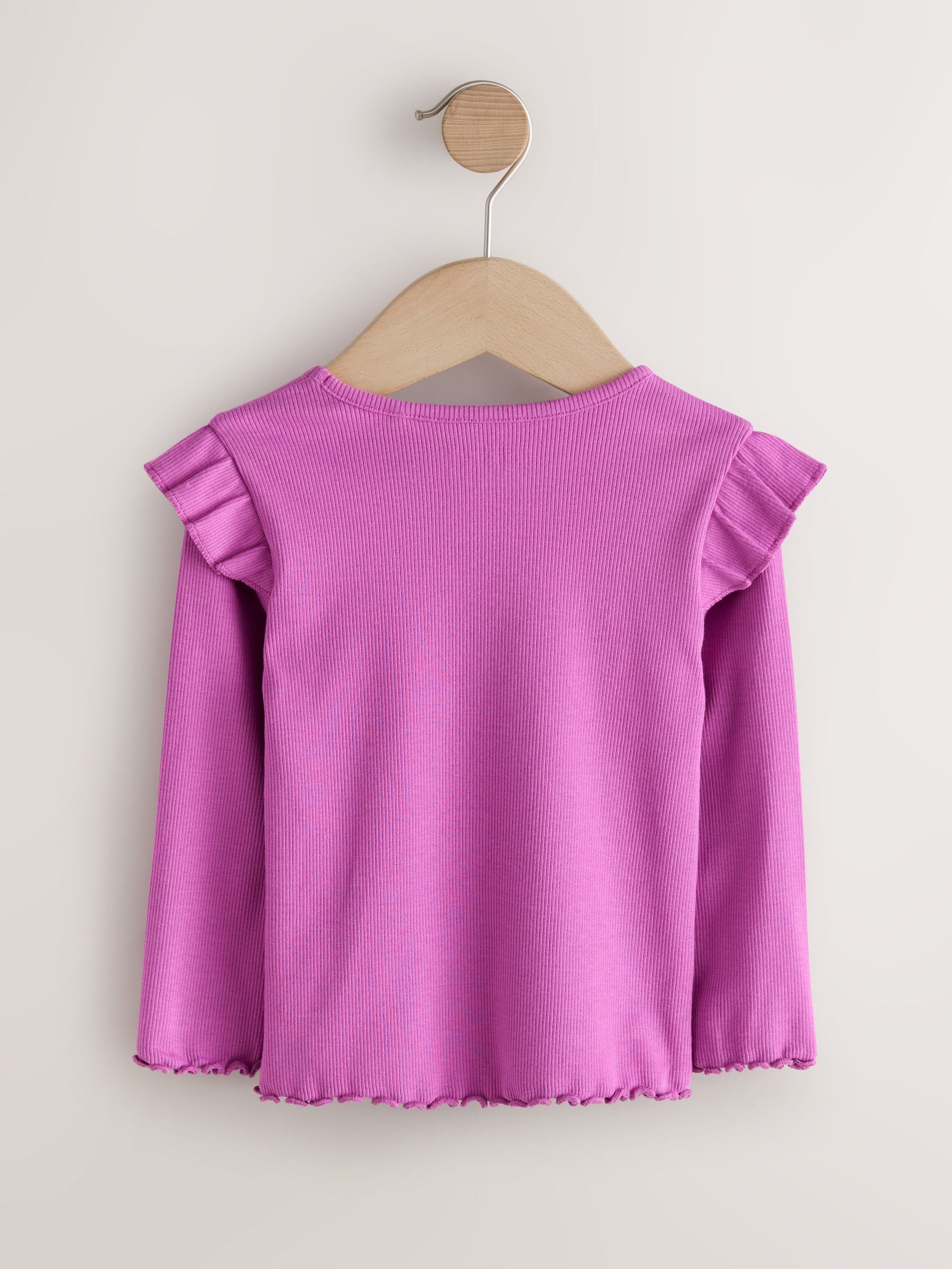 Dsiney Kidz - Purple Long Sleeve Ribbed Frill Top (3mths-7yrs) image 5