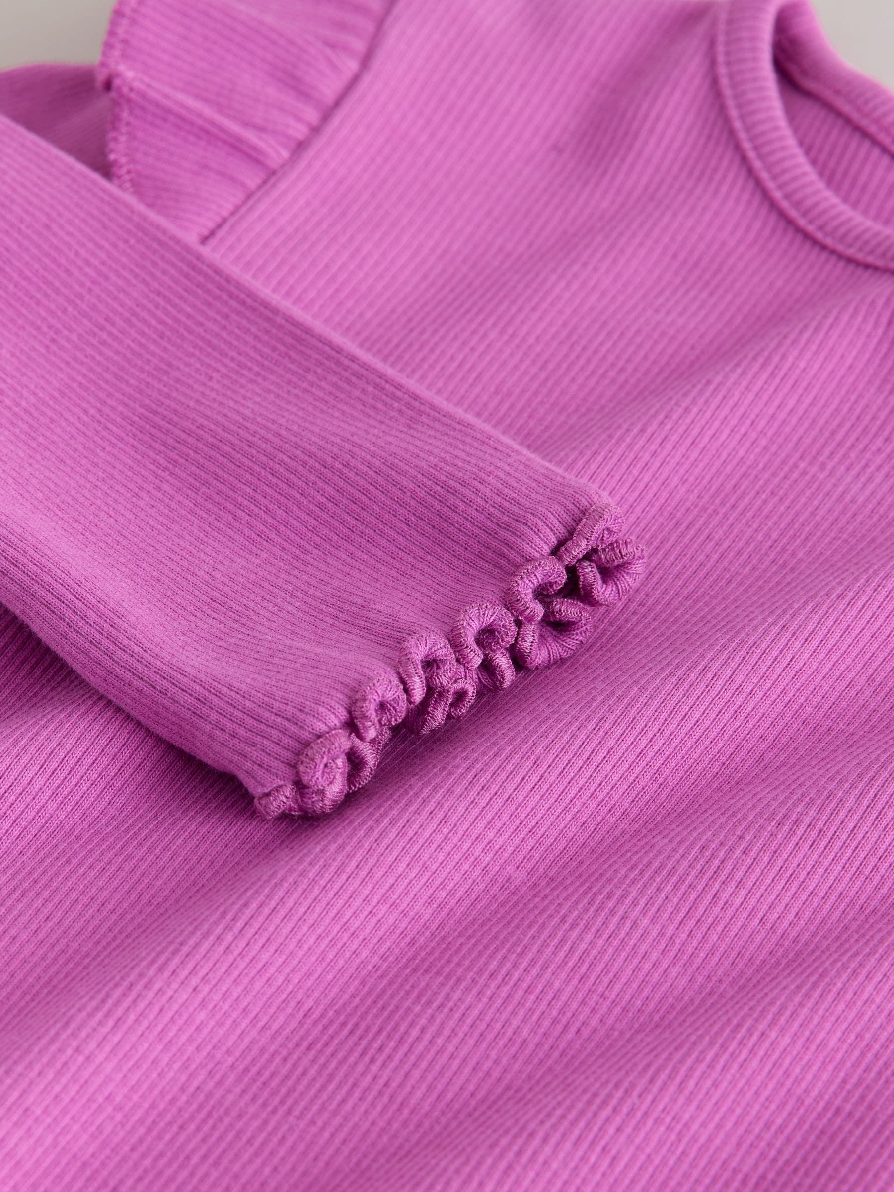 Dsiney Kidz - Purple Long Sleeve Ribbed Frill Top (3mths-7yrs) image 6