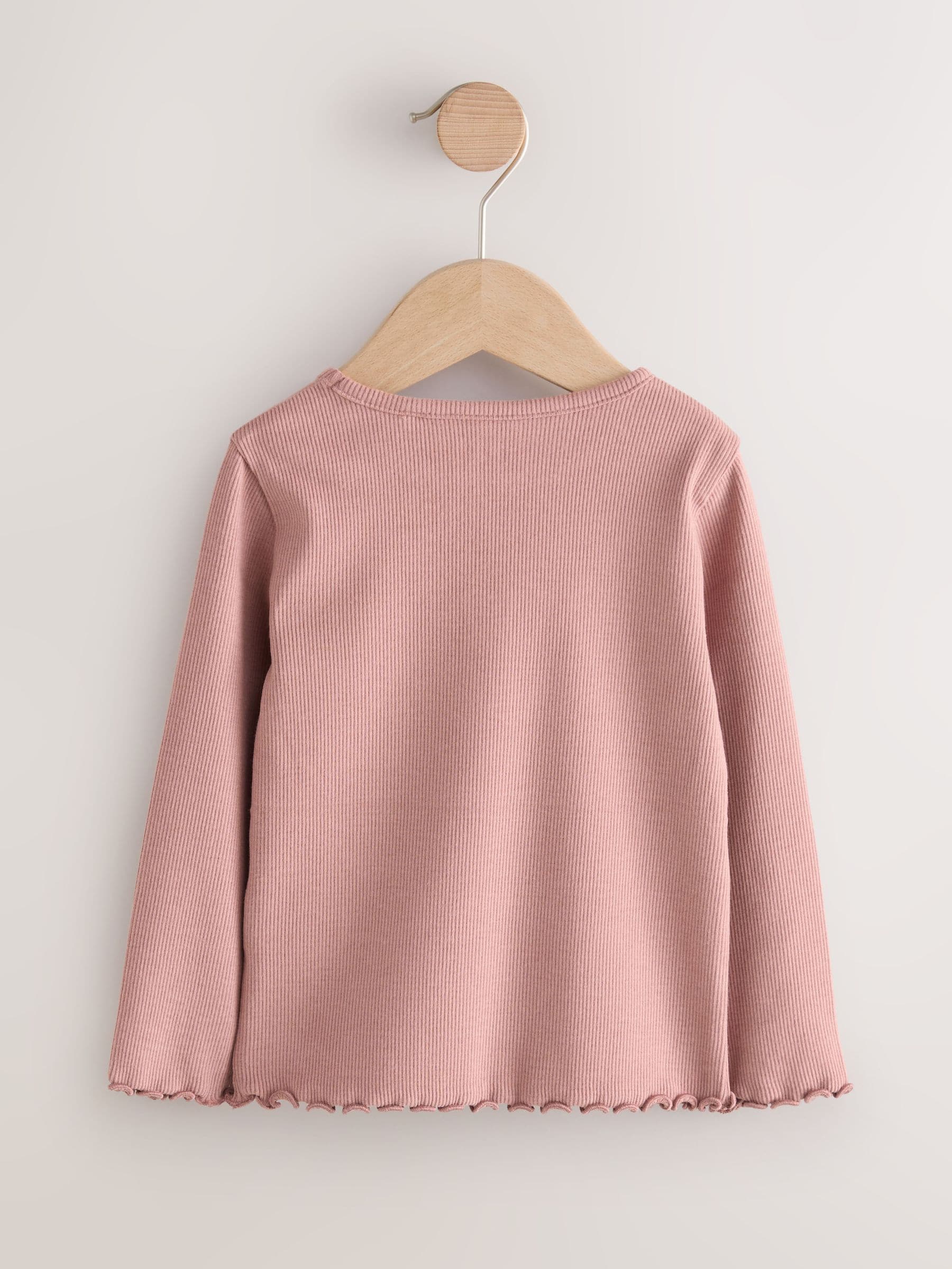 Pink Bunny Long sleeve Embroidered Ribbed Top (3mths-7yrs) image 5