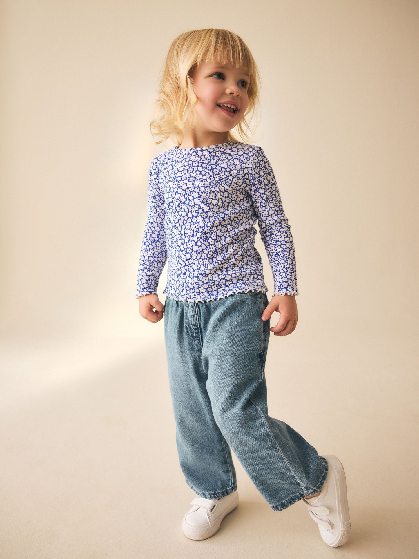 Blue Rib Long Sleeve Top (3mths-7yrs) image 1