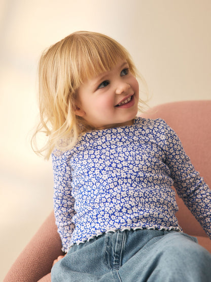 Blue Rib Long Sleeve Top (3mths-7yrs) image 3