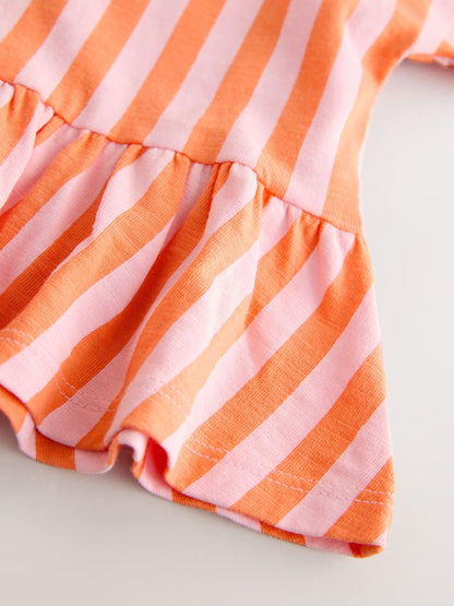 Pink/Orange Stripe Short Sleeve Peplum T-Shirt (3mths-7yrs) image 6