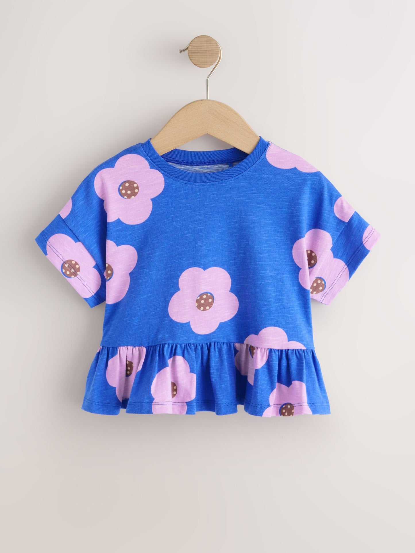 Blue Lilac Flower Short Sleeve Peplum T-Shirt (3mths-7yrs) image 4