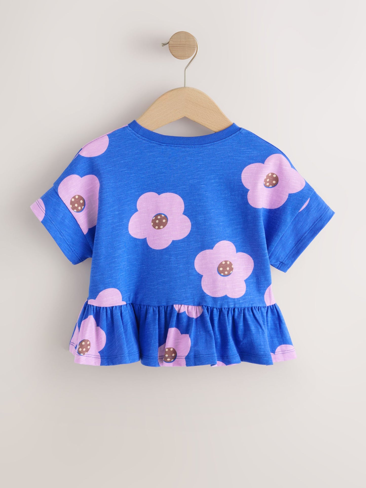 Blue Lilac Flower Short Sleeve Peplum T-Shirt (3mths-7yrs) image 5