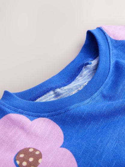 Blue Lilac Flower Short Sleeve Peplum T-Shirt (3mths-7yrs) image 7