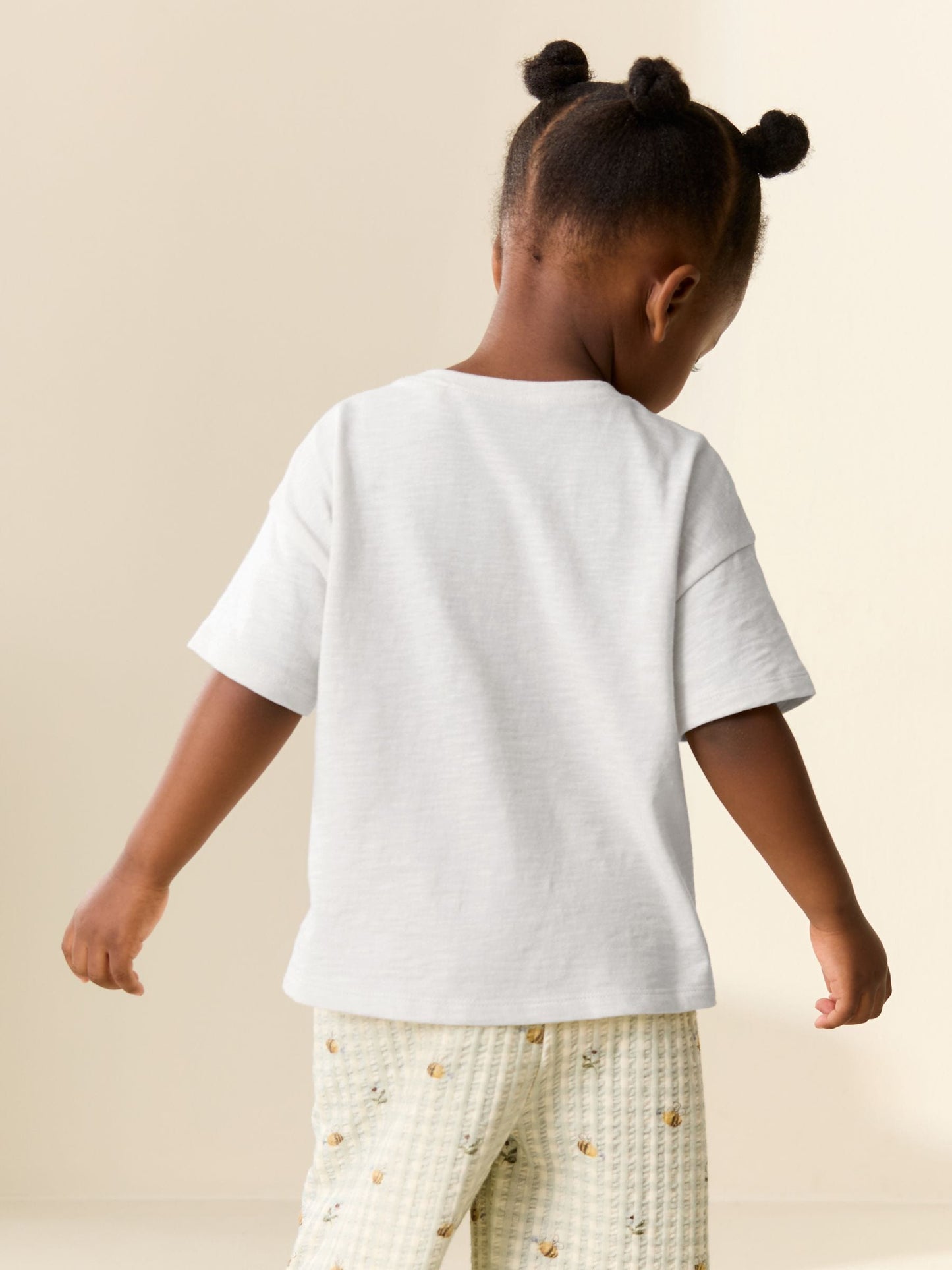 Ecru White Short Sleeve Heart Embroidered Top (3mths-7yrs) image 3