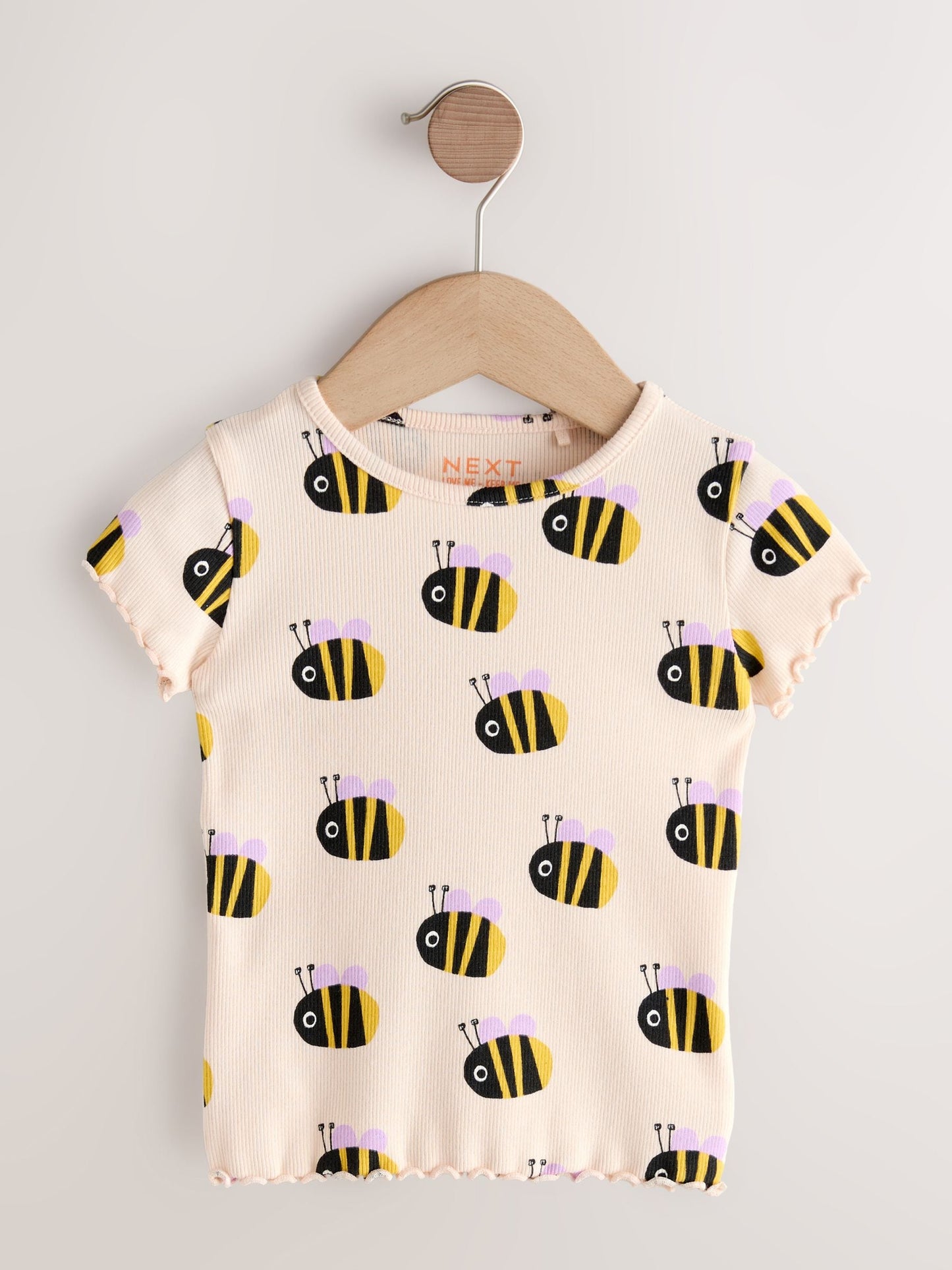 Ecru White Bee Short Sleeve Rib T-Shirt (3mths-7yrs) image 4