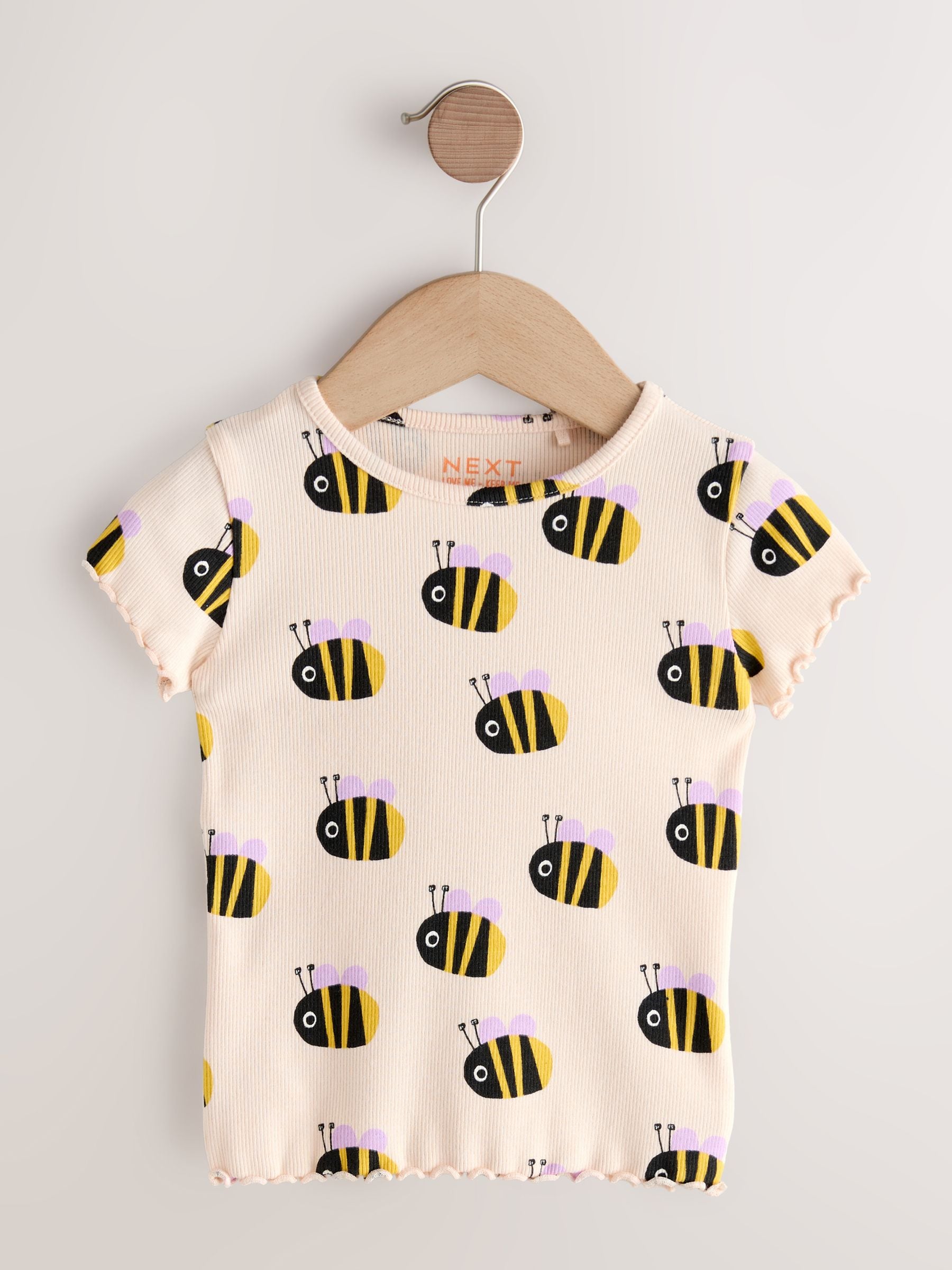 Ecru White Bee Short Sleeve Rib T-Shirt (3mths-7yrs) image 4