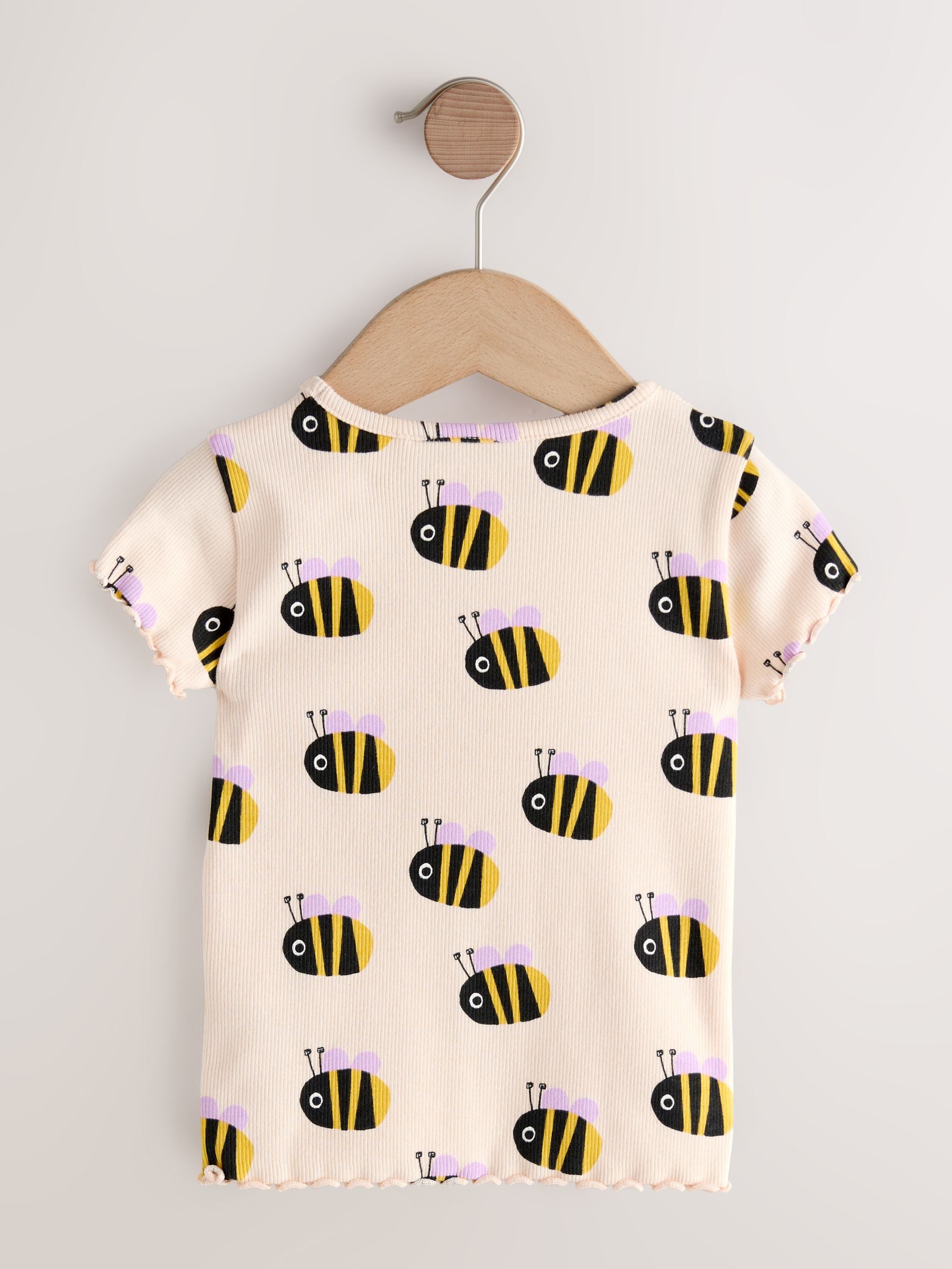 Ecru White Bee Short Sleeve Rib T-Shirt (3mths-7yrs) image 5