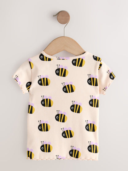 Ecru White Bee Short Sleeve Rib T-Shirt (3mths-7yrs) image 5