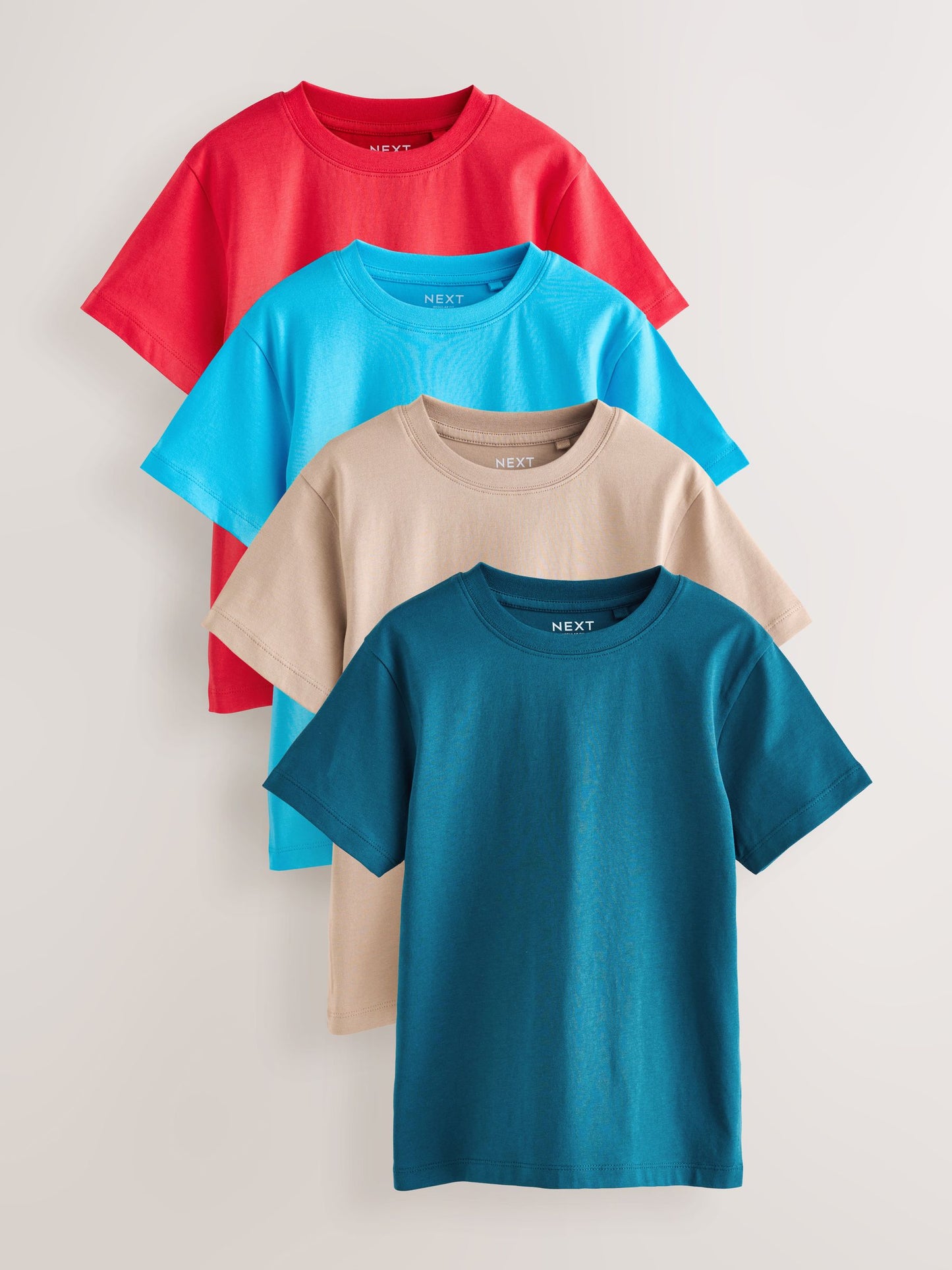 Dsiney Kidz - Blue/Red/Cement/Teal Regular Fit Short Sleeves T-Shirts 4 Pack (3-16yrs) image 1