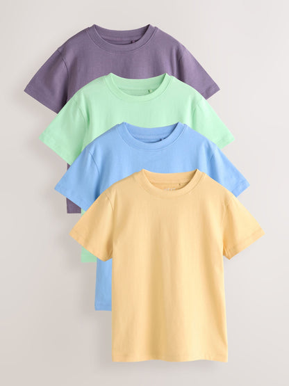 Dsiney Kidz - Green/Blue/Yellow/Purple Regular Fit Short Sleeves T-Shirts 4 Pack (3-16yrs) image 1