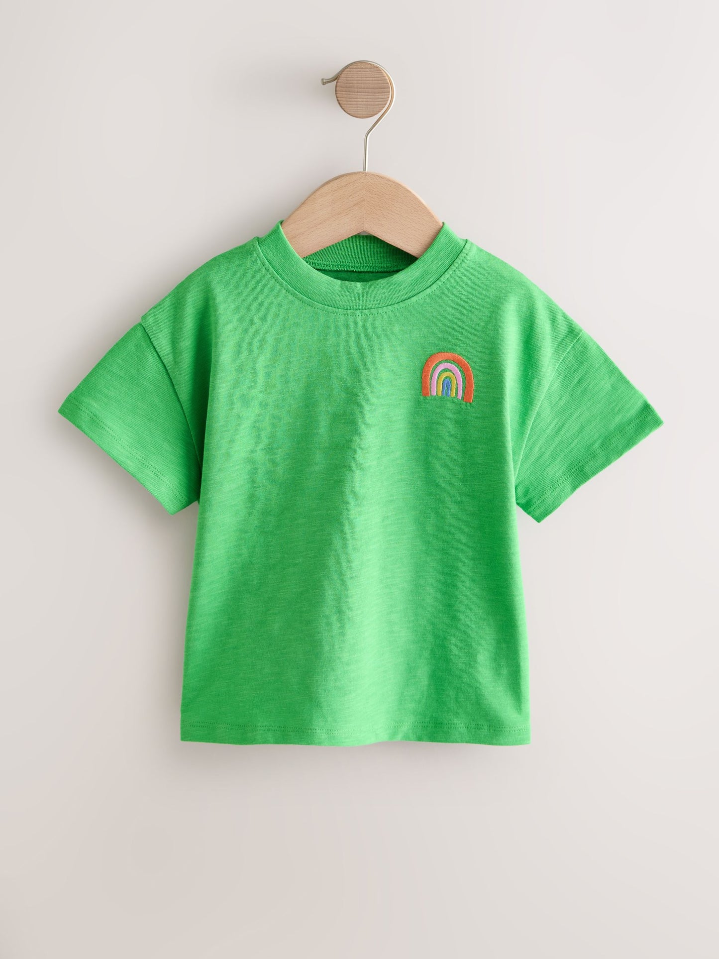 Green Rainbow Short Sleeve Embroidered T-Shirt (3mths-7yrs) image 5