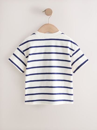 Ecru/Navy Stripe Cherry Short Sleeve Embroidered T-Shirt (3mths-7yrs) image 4