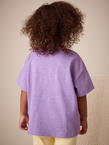 Purple Lemon Short Sleeve Embroidered T-Shirt (3mths-7yrs) image 3
