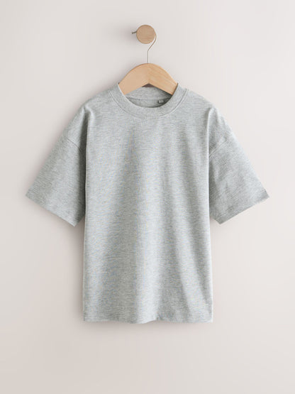 Dsiney Kidz - Black/White/Grey/Khaki Relaxed Fit Short Sleeves T-Shirts 4 Pack (3-16yrs) image 3