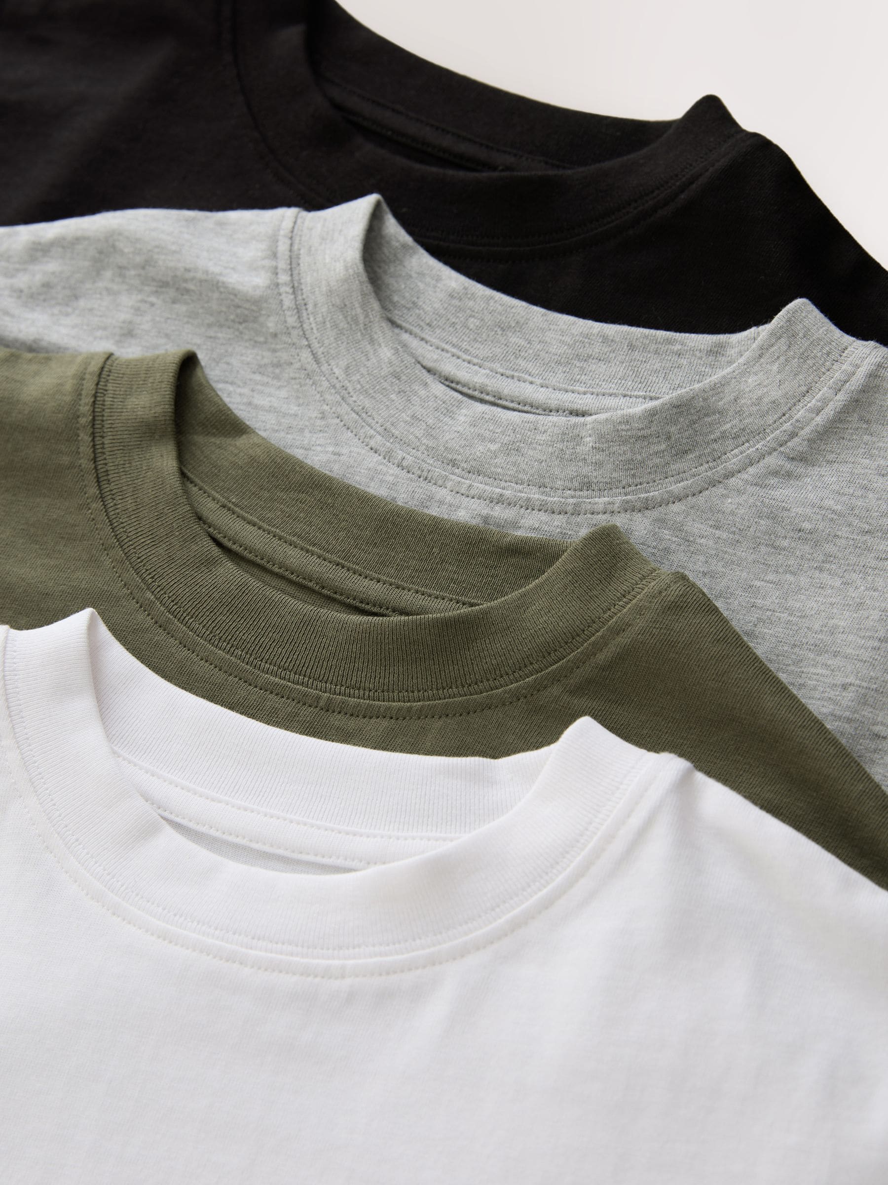Dsiney Kidz - Black/White/Grey/Khaki Relaxed Fit Short Sleeves T-Shirts 4 Pack (3-16yrs) image 7