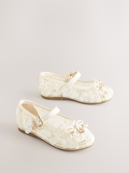 Baker by Ted Baker Cream Embellished Mary Jane Shoes image 2