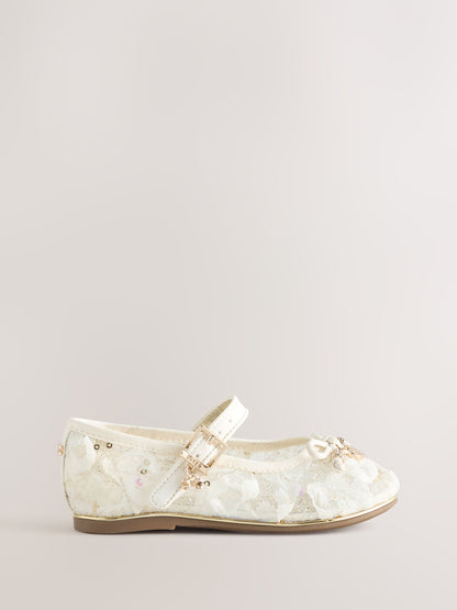 Baker by Ted Baker Cream Embellished Mary Jane Shoes image 3