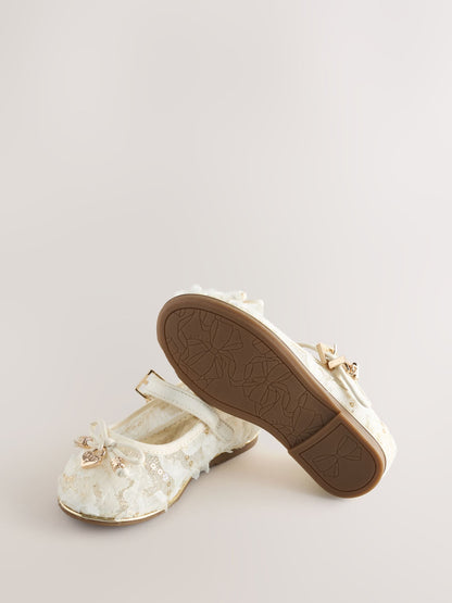 Baker by Ted Baker Cream Embellished Mary Jane Shoes image 4
