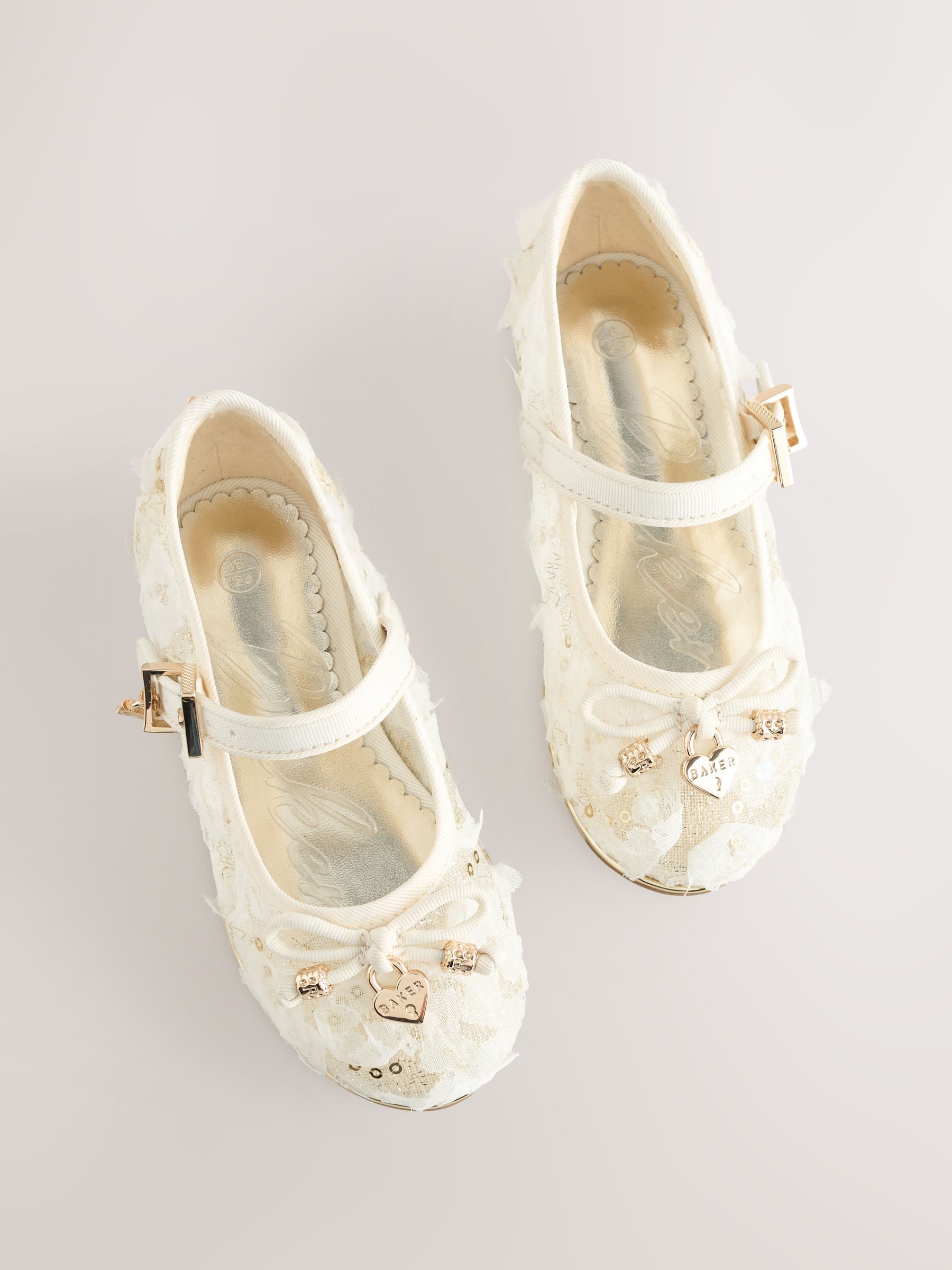 Baker by Ted Baker Cream Embellished Mary Jane Shoes image 5